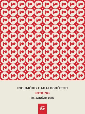 cover image of Ingibjörg Haraldsdóttir : ritþing 20. janúar 2007